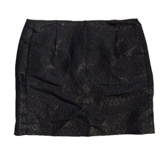 J. Crew | Black Metallic Mini Skirt - Picture 1 of 4